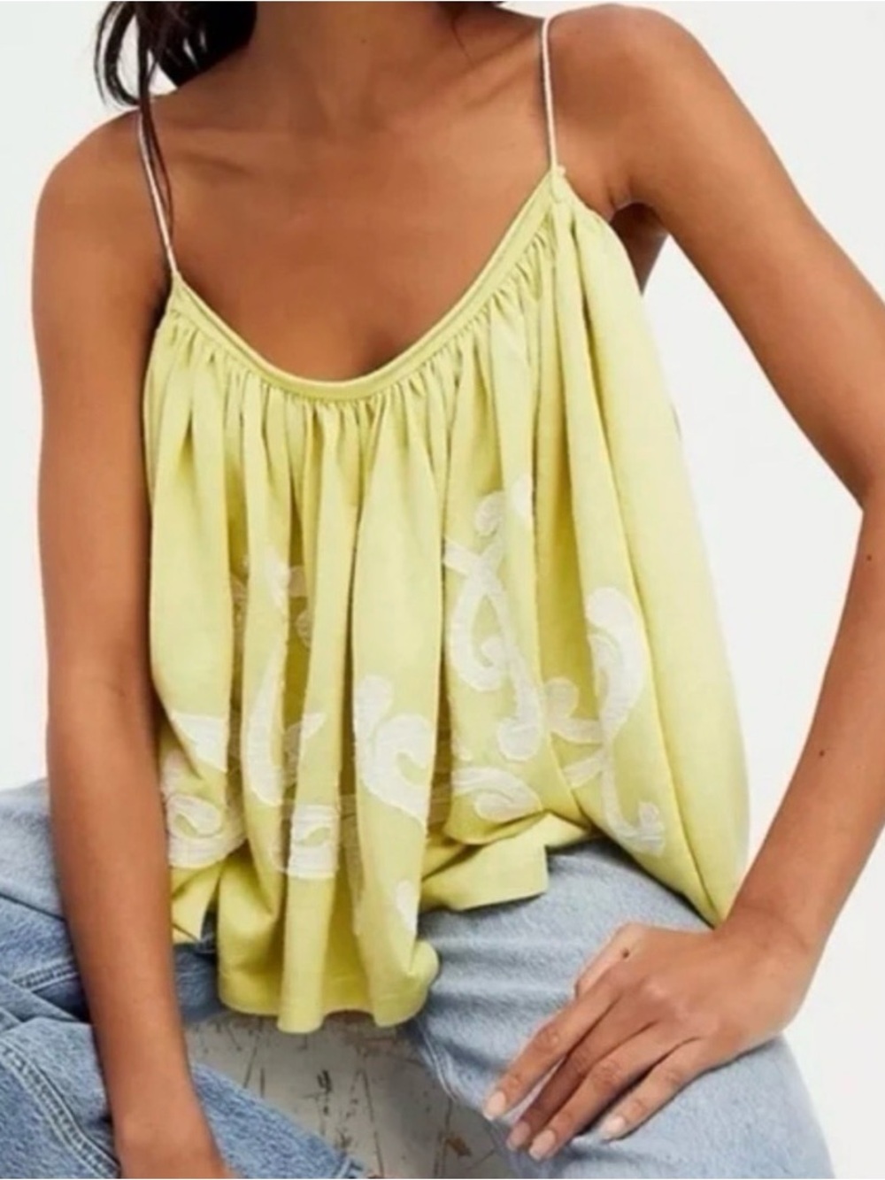 FREE PEOPLE On Clouds Flowy Tank Top NWT! 💛